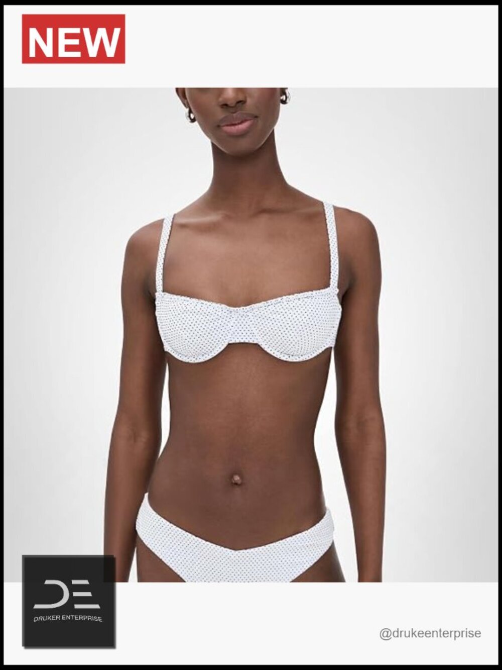 Full Coverage Underwire Square Neck Bikini Top with Ruffle Detail